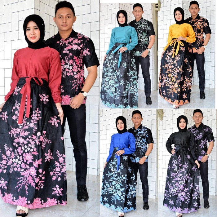 BATIK COUPLE - gamis kebaya couple anggrek