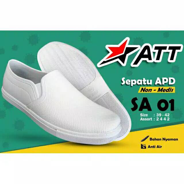 SEPATU PRIA ATT APD SA 01 / SEPATU PUTIH / SEPATU KARET MURAH