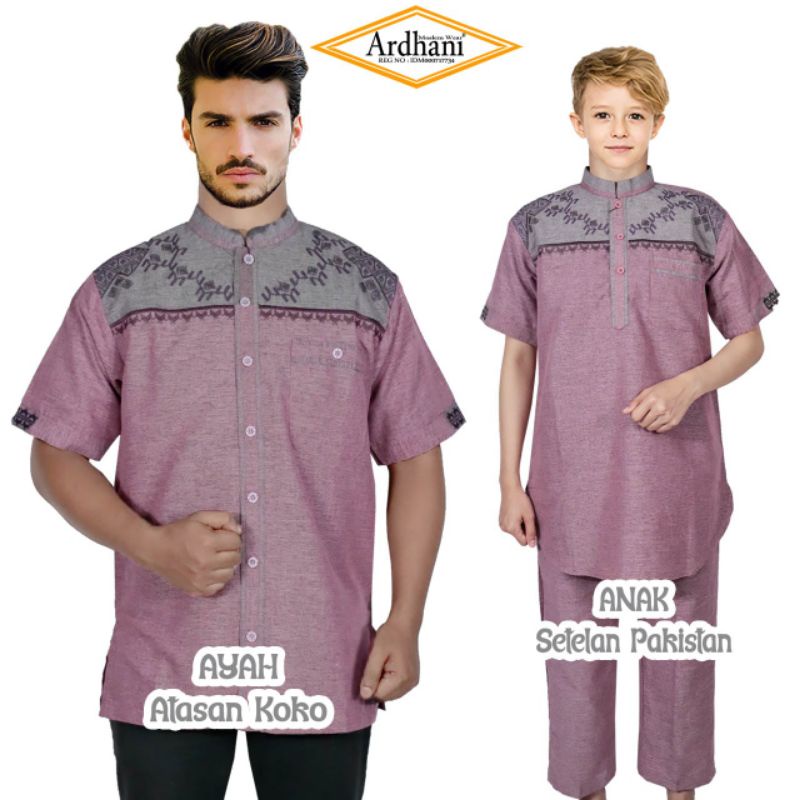 Baju Koko Couple Ayah Anak Baju Koko Pasangan Ayah dan Anak