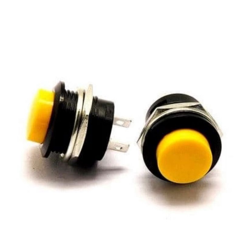 AC 125V 250V R13-507 Yellow Round Cap Momentary Push Button Switch