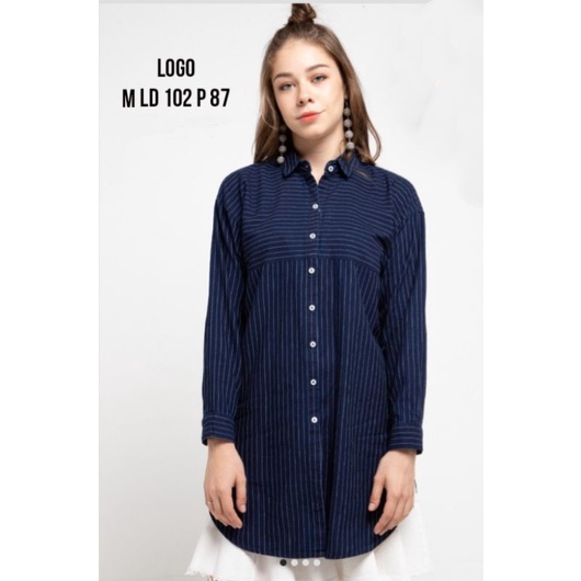 Kemeja Blus Tunik Logo Jeans