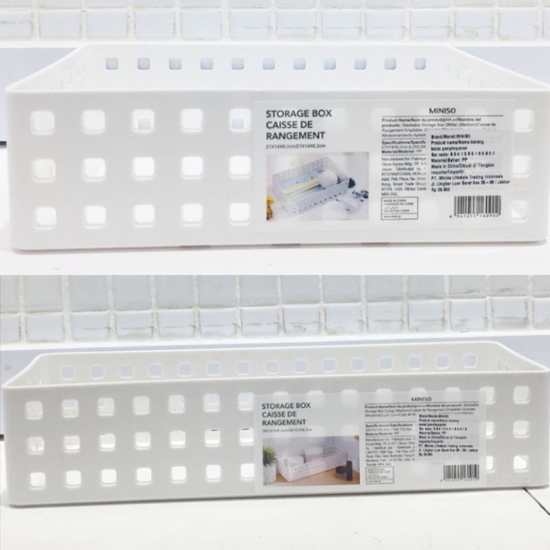 MINISO MEDIUM STACKABLE STORAGE BOX / KOTAK / TEMPAT KOSMETIK