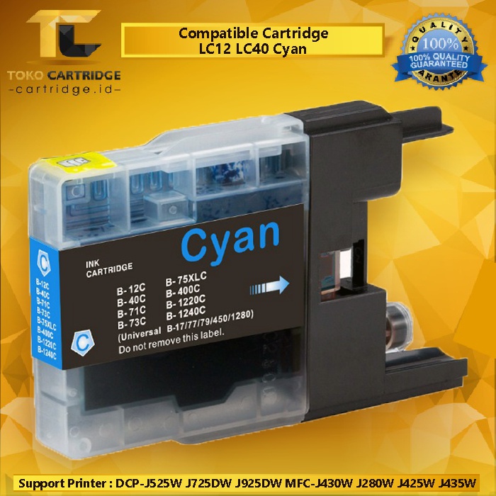 Cartridge Tinta Compatible LC12 LC40 LC71 LC73 LC75 LC400 LC1220 LC1240, Tinta Printer Brothr DCP-J525W J725DW J925DW MFC-J430W J280W J425W J435W J625DW J5910CDW J6910DW