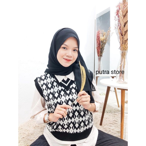 VEST VINTAGE/ ROMPI RAJUT WANITA / ROMPI RAJUT MOTIF CORAK PREMIUM