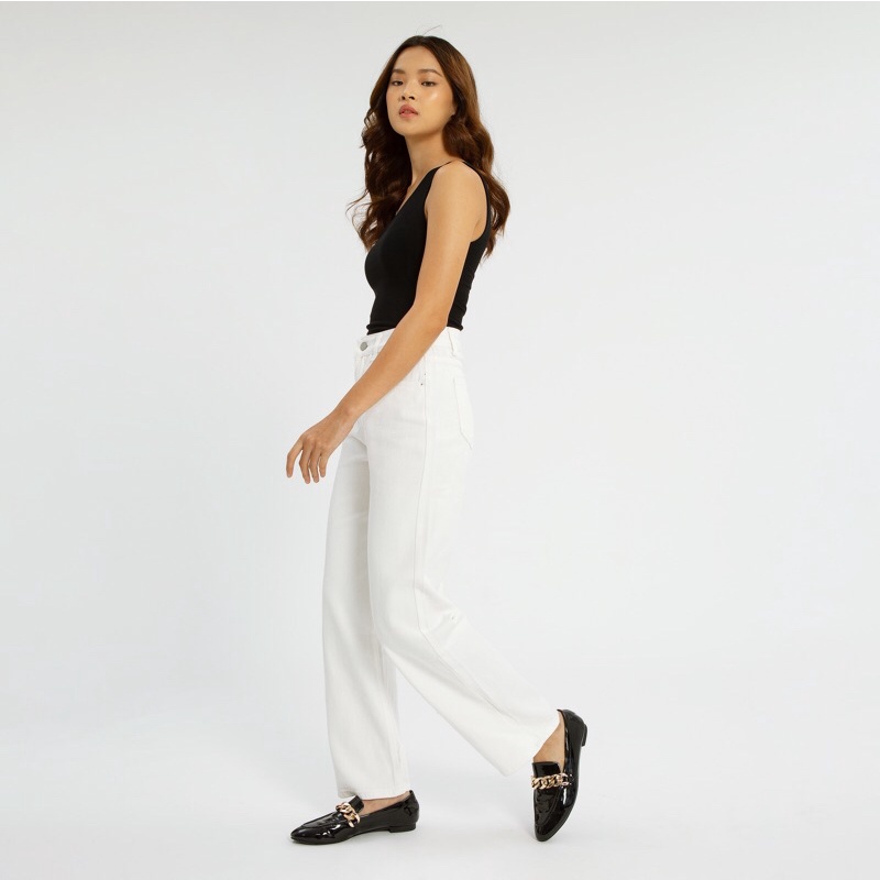 VIERLIN - Jeans 6073 - HIGHWAIST BAGGY LOOSE WHITE JEANS