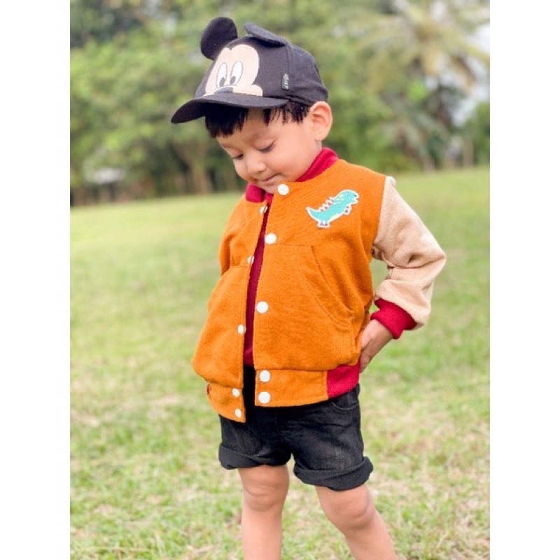 VARSITY Series Jaket Bomber Couple Anak Free Inner Kaos / Dress 6bl-6th