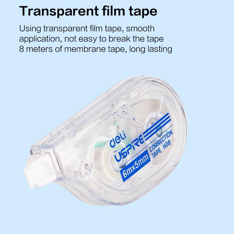 

11.11 SALE Deli Correction Tape / Tip X Kertas 55mm*6m/8m/12m Isi 1pc/3pcs Desain Ergonomis Praktis EH08-BX