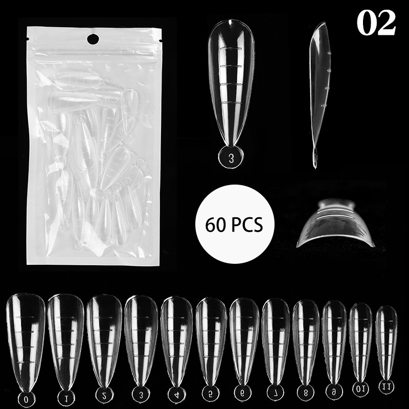 (Full) 60pcs / Set Kuku Palsu Extension Untuk Nail Art Diy