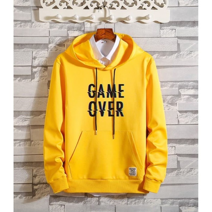 KENETH PUTIH BAJU SWEATER COWOK SABLON PAKAIAN HOODIE PRIA DEWASA - Putih