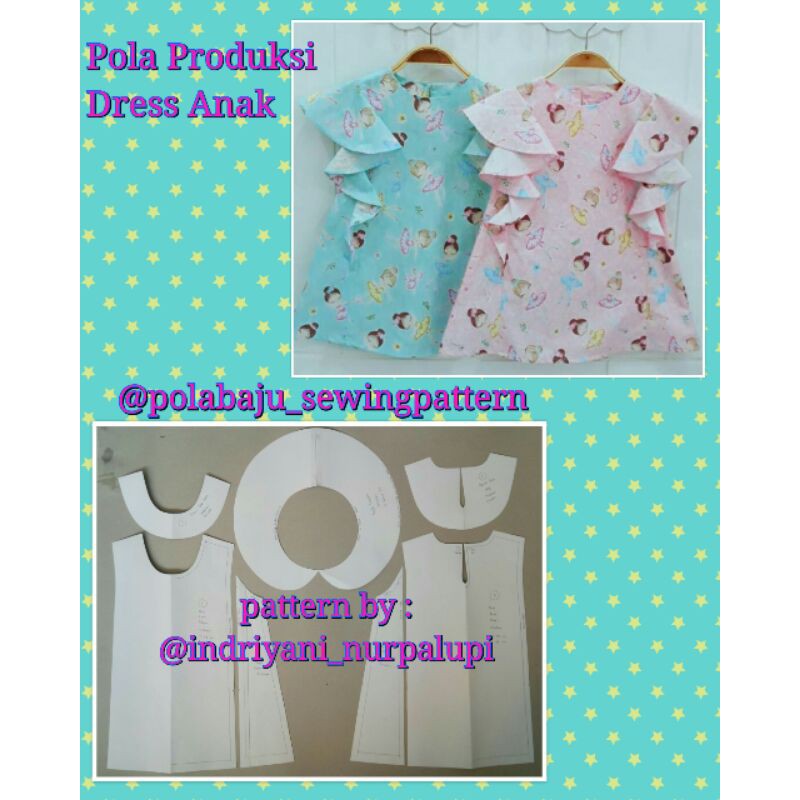 Pola Produksi Dress Anak 066 - Pola Baju - sewing pattern