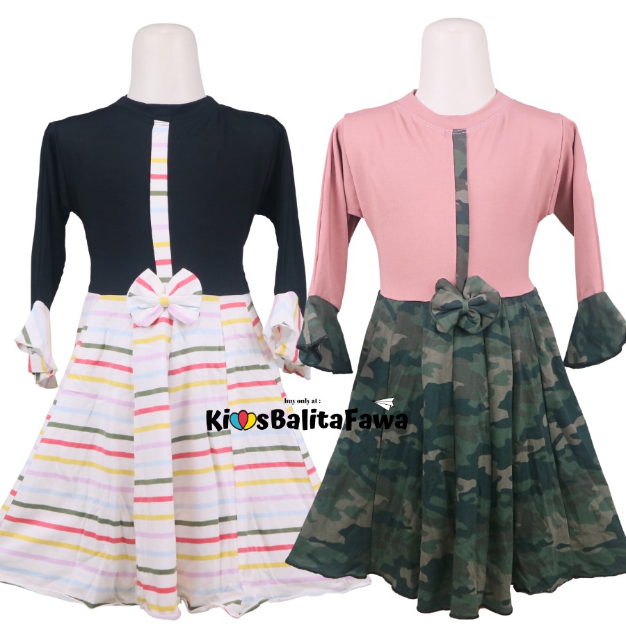 Dress Sissy 5-6 Tahun / Dress Anak Lengan Panjang 3/4 Baju Blouse Perempuan Dres Terompet Cutbray