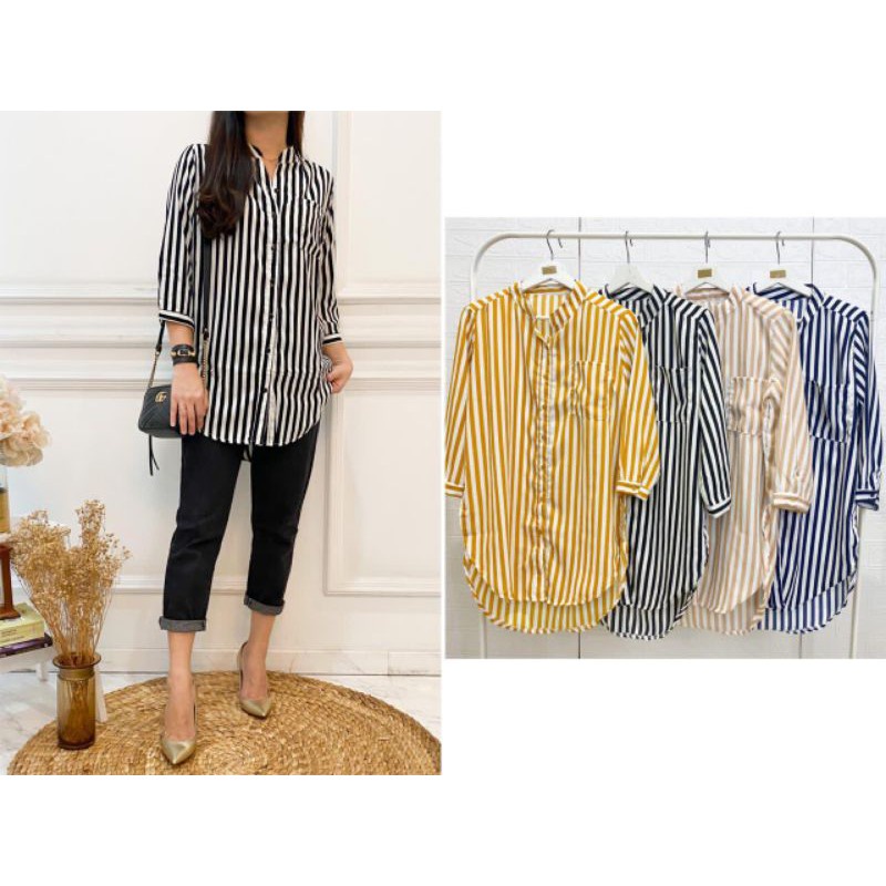 KEMEJA WANITA JUMBO SALUR OVERSIZE LENGAN PANJANG IMPORT XXXL LD 120 MURAH