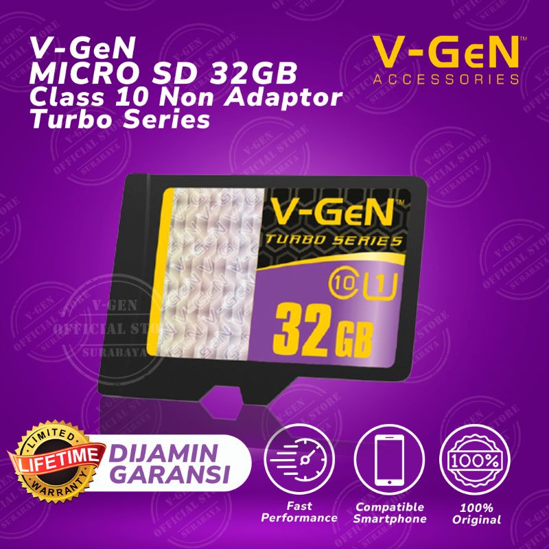 Micro SD V-GEN 8GB 16GB 32GB 64GB 128GB Turbo Non Adaptor