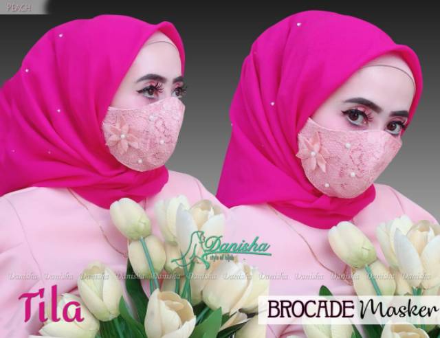 Masker Tila Brocade Brokat Original Danisha Hijab