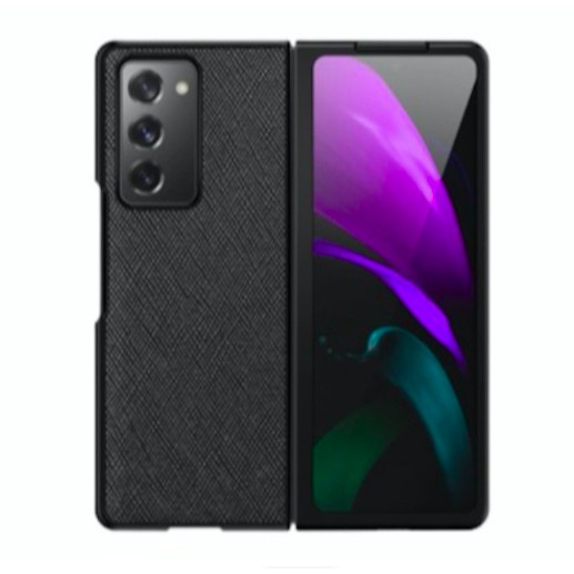 Case SAMSUNG Galaxy Fold 2 Fold2 Cross Pattern Leather Case Front and Back Case