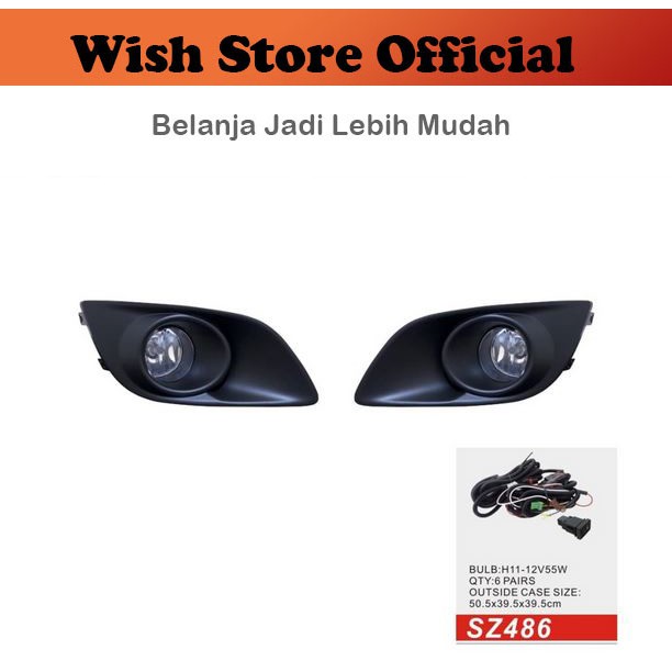 Fog Lamp Suzuki Swift 2011 - ON 1 Set + Cover FOGLAMP Lampu Kabut 2012 2013 2014 2015 2016 2017