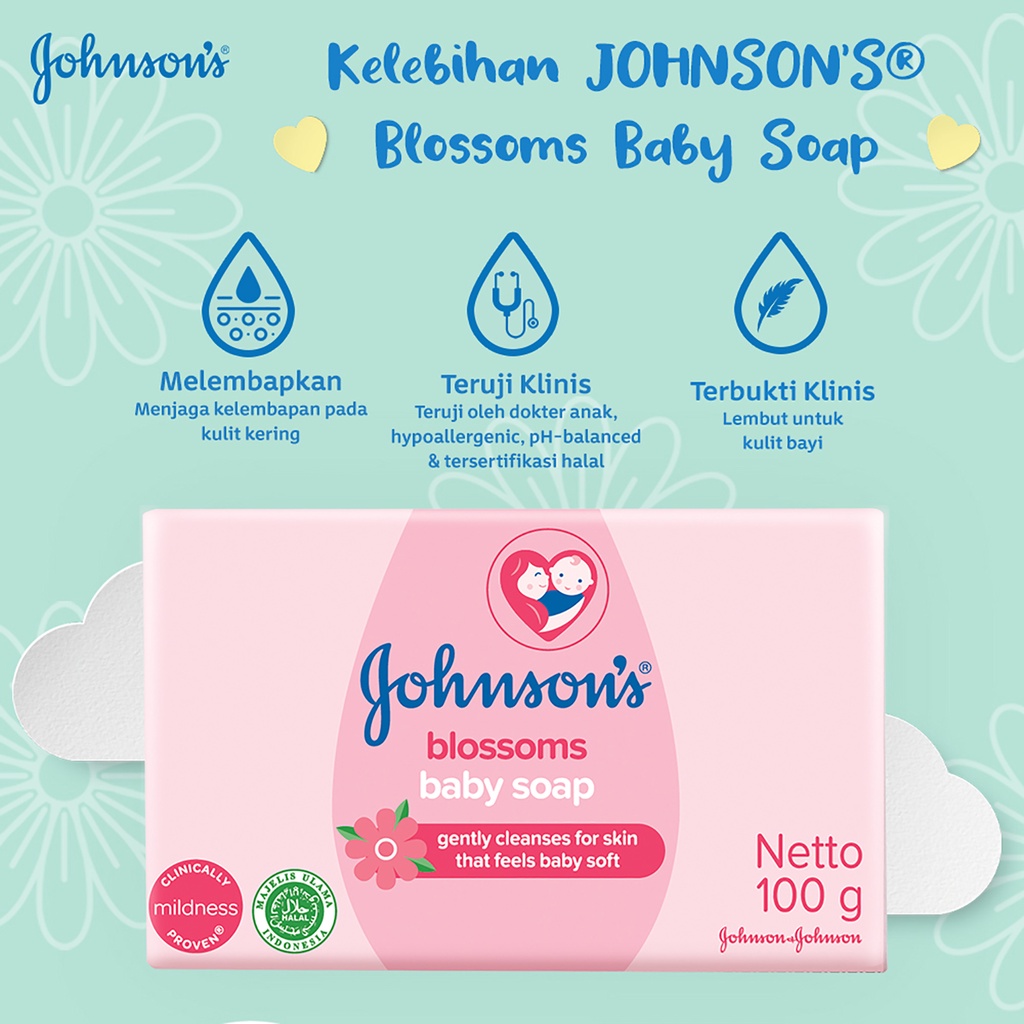 Bisa COD JOHNSON'S Baby Soap 100gr - Sabun Batang Bayi 100gr