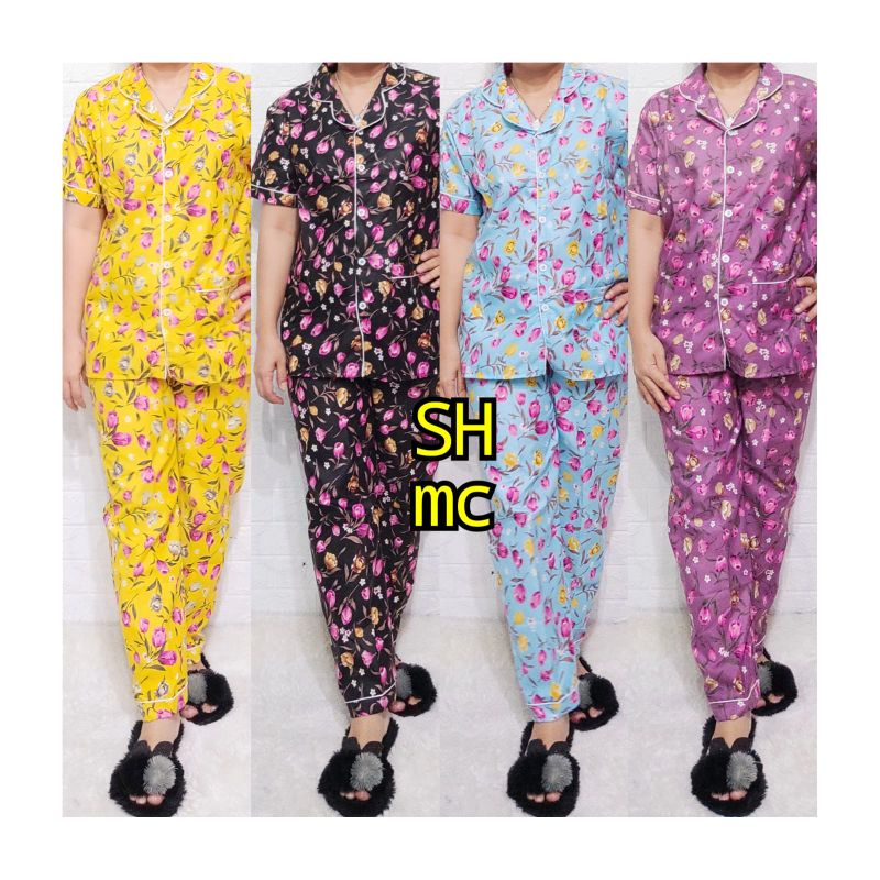 Baju Tidur Piyama Wanita Motif FloraL Kembang Pajamas Katun  / Baju Tidur setelan Wanita KATUN CP DEWASA Terbaru Bigsize Kekiniaan