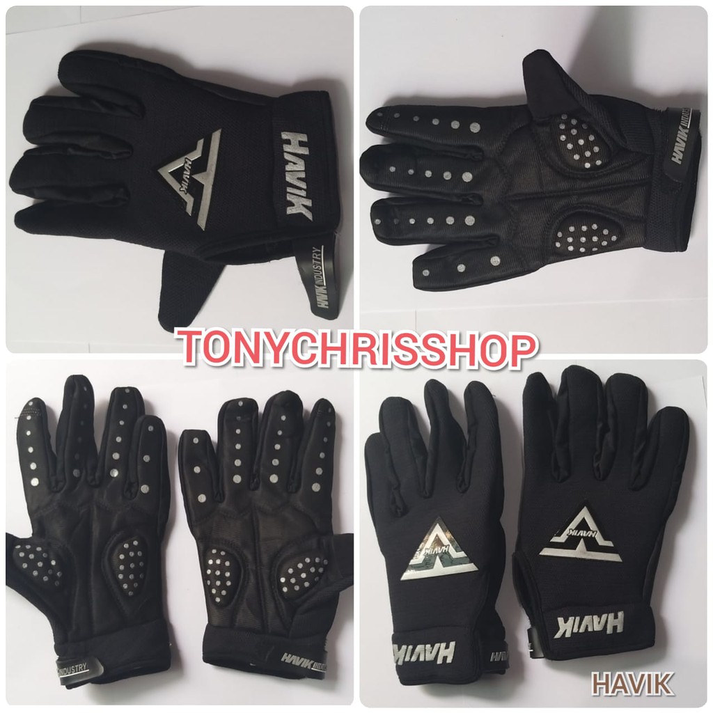 Gloves Sarung tangan biker / Glove HAVIK FULL Finger BLACK  MOTOR COOL KEREN ABIS