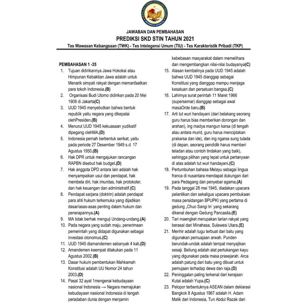 Buku Stin 2021 Kumpulan Soal Stin Dan Pembahasan Plus Materi Stin Ptb Stin 2021 Shopee Indonesia