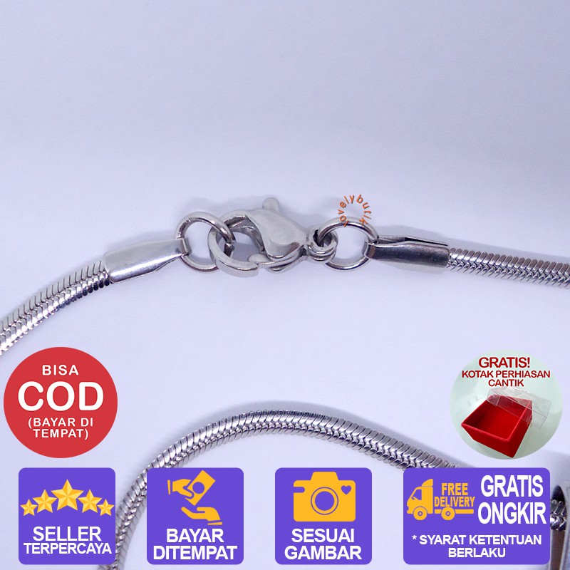 Lovelybutik Kalung Huruf Wanita Pria Titanium Anti Karat Inisial Y Uk 45 cm BONUS KOTAK PERHIASAN