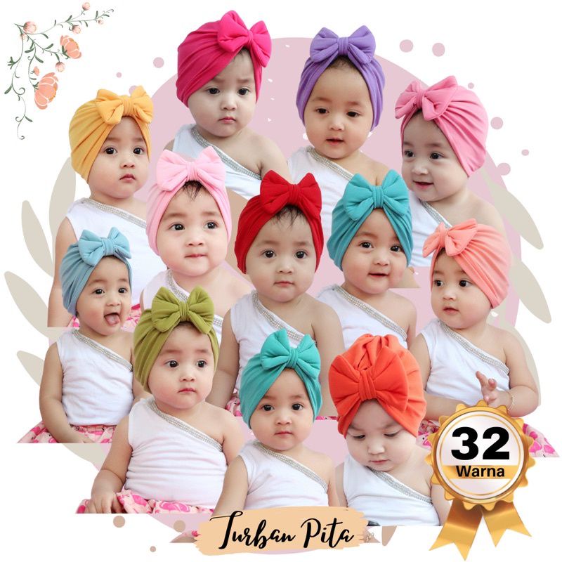 Turban Bayi Turban Pita Kupu Kupu