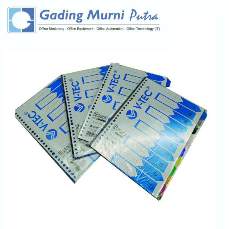 

Pembatas halaman Loose Leaf Divider V-TEC B5 10 Warna - 20 Lubang