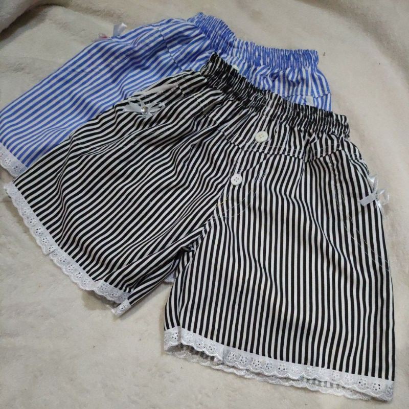 Celana anak cewek 2 3 4 tahun renda lucu salur katun (celana renda salur ANAK )