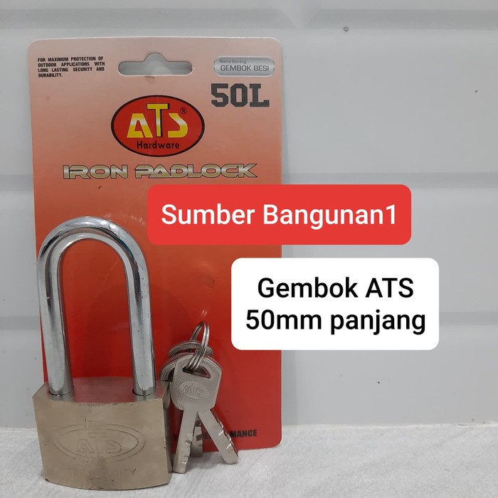 Gembok pagar ATS 50mm panjang kunci gembok rantai besar
