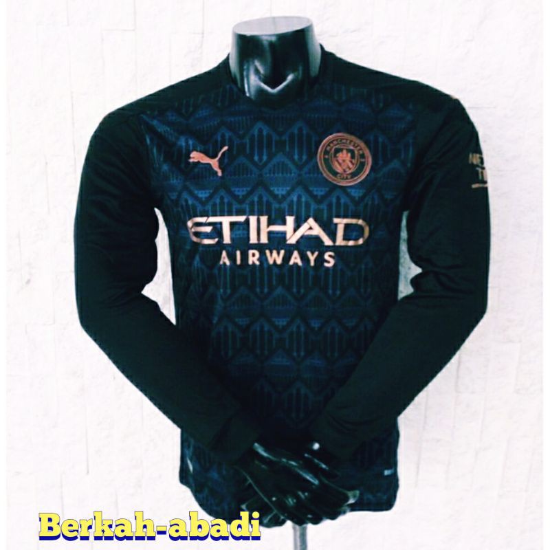 JERSEY MAN-CITY AWAY LONG PREMIUM QUALITY - GRADE ORI SUPER LENGAN PANJANG BAJU KAOS BOLA AWAY 2021