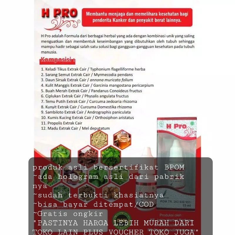H PRO jamu tetes herbal original