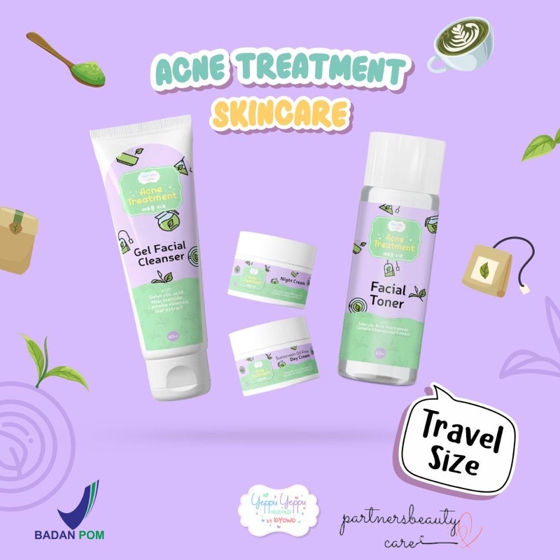 •Beauty• Paket Skincare Yeppu-Yeppu By Kiyowo Travel Size BPOM Halal Paket Skincare Acne Treatment Dan Hello Brightening Perawatan BPOM YeppuYeppu By Kiyowo Yeppu Yeppu By Kiyowo Skincare Travelsize Package-ACNE TREATMENT