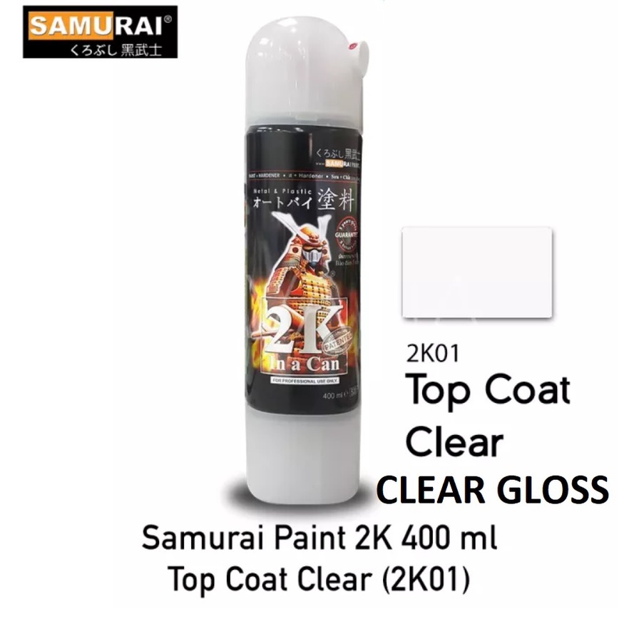 Pilok Pilox Samurai Paint 2K01 Clear 2K Clear Glossy Kilap Sebening Kaca (400ml)