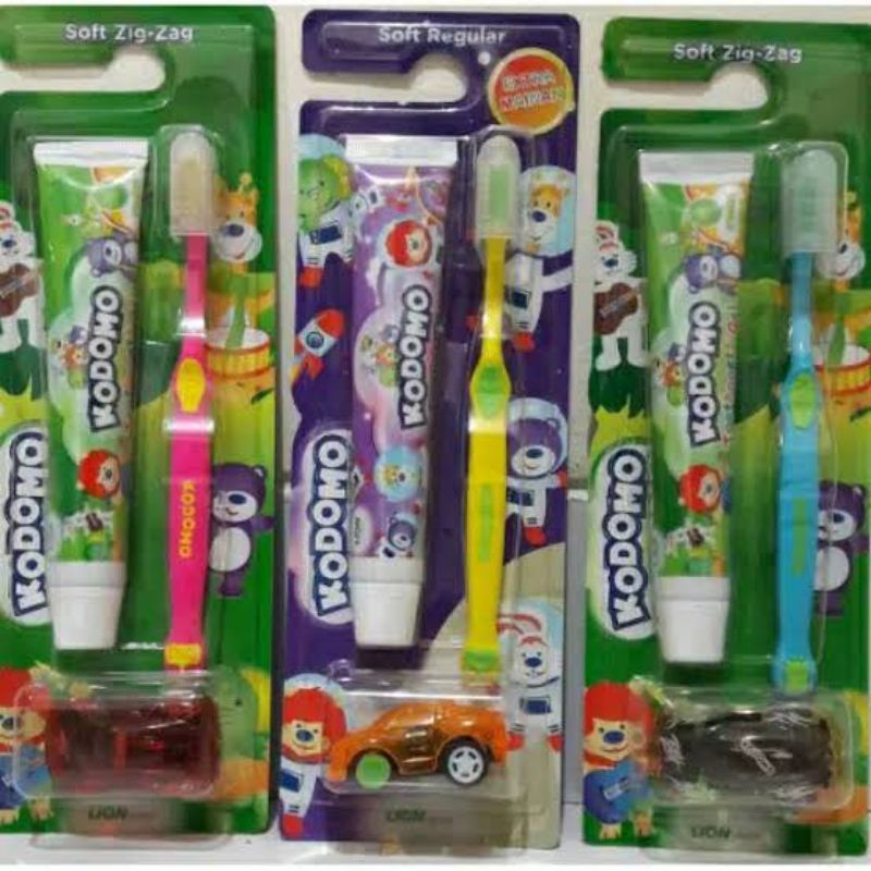 Kodomo Toothbrush Kids 2in1 Free Mainan - Kodomo Tooth Brush Anak - Sikat Gigi Anak