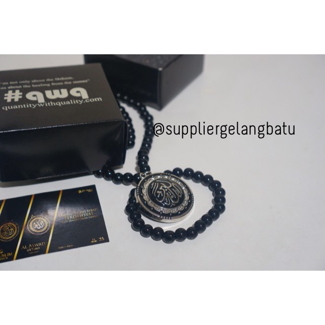 KALUNG lafaz allahuakbar silver giok hitam Ginsamyong terapi kesehatan orangtua supplier produk