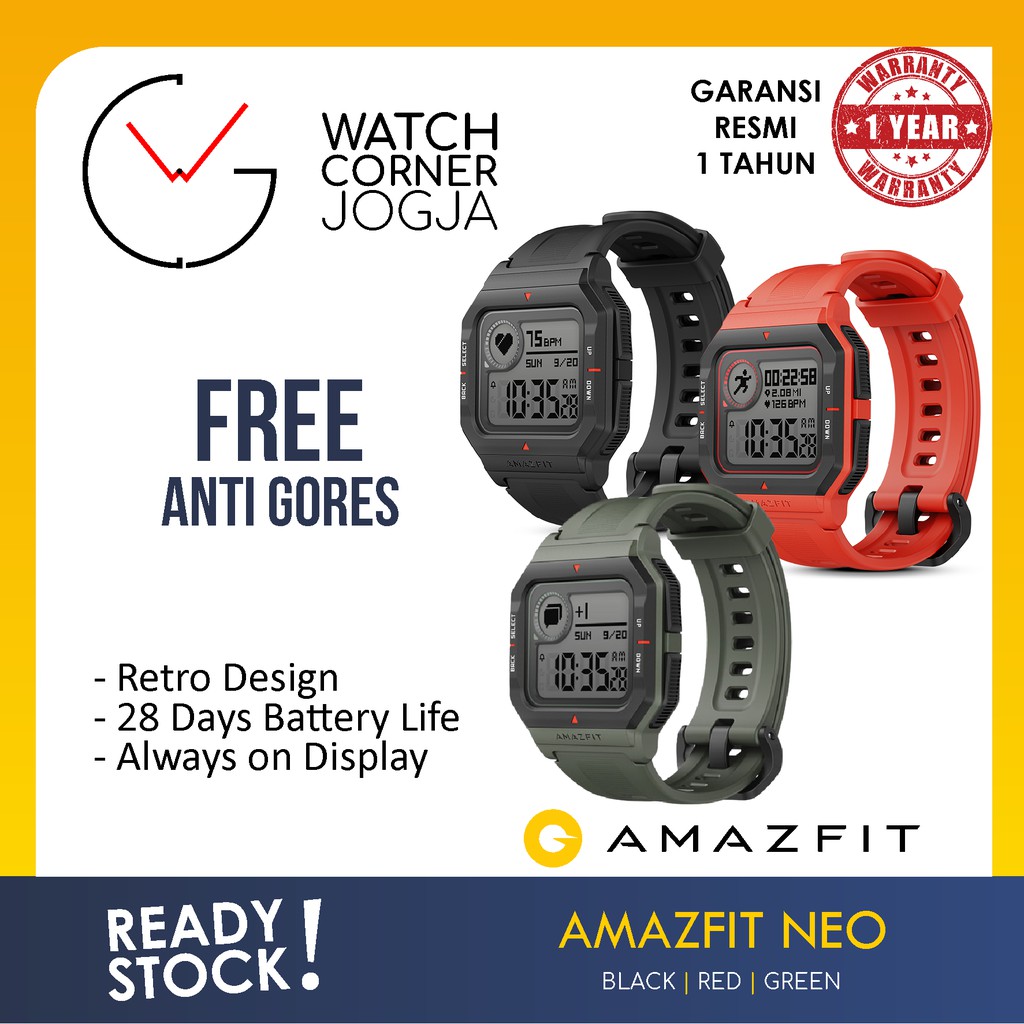 Amazfit Neo Original Smartwatch Internasional Version Retro Garansi Resmi 1 TAHUN