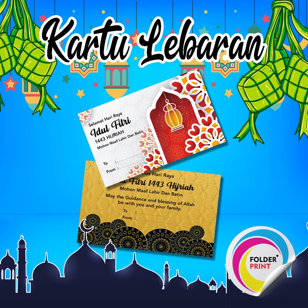 Kartu Ucapan Lebaran Idul Fitri Custom Murah (Landscape)