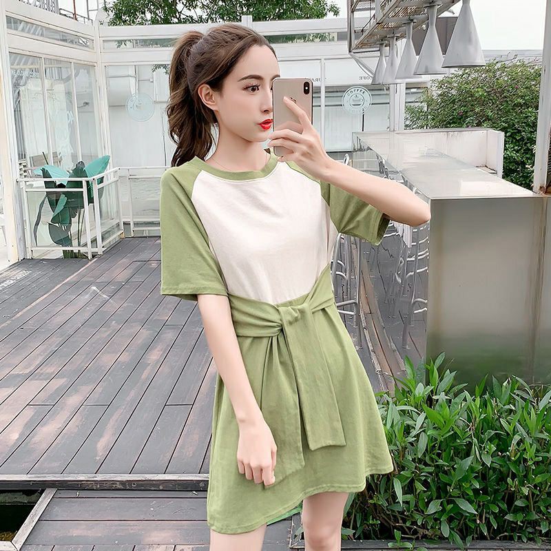 dress import korea hijau