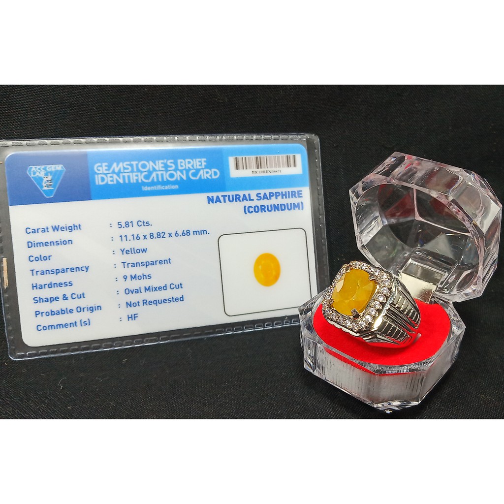 BATU CINCIN YELLOW SAFIR ASLI & MEMO LAB