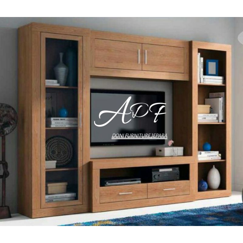 Buffet Tv Minimalis Bufet Tv Kayu Jati Partisi Penyekat Ruangan