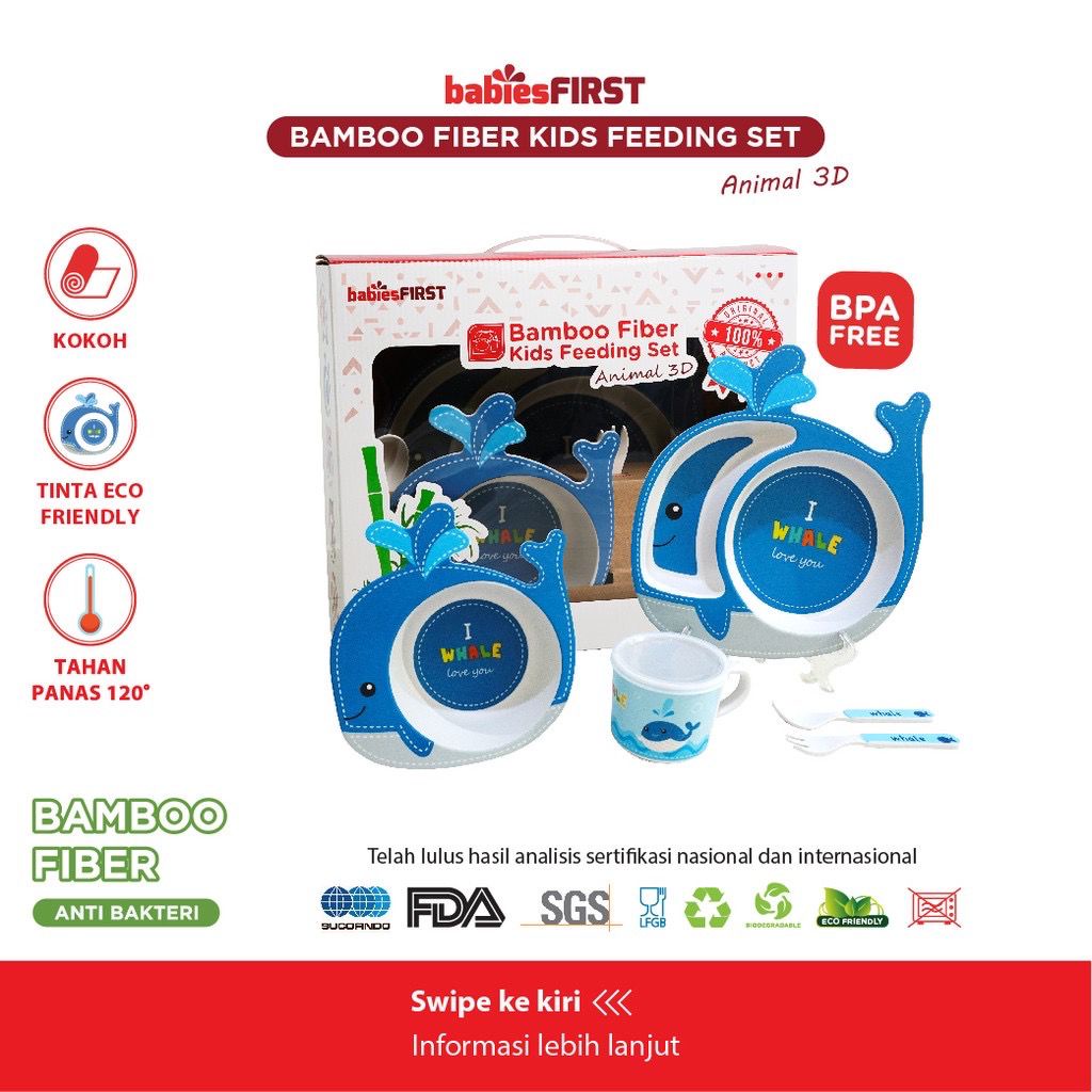 Babiesfirst Bamboo Fiber Feeding Set - Tempat Makan Anak 3D BF504