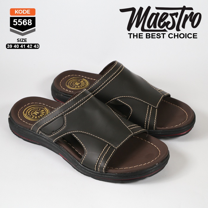 Sandal pria terbaru kekinian sendal slide cowok slop laki laki casual karet kulit dewasa selop simpel murah