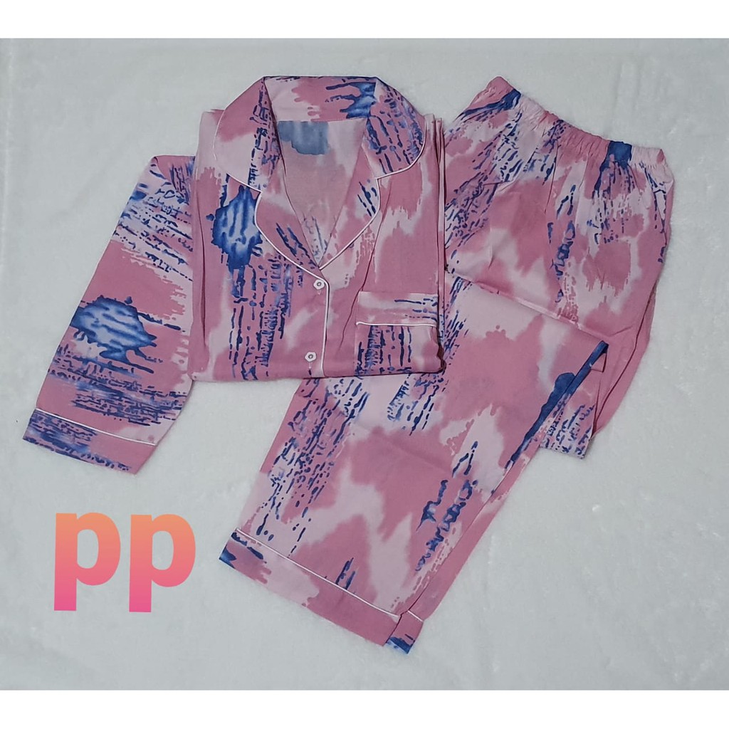 DAILY SET RAYON TIEDYE / PIYAMA RAYON TIEDYE / STELAN BAJU TIDUR RAYON / PIYAMA KEKINIAN TERBARU