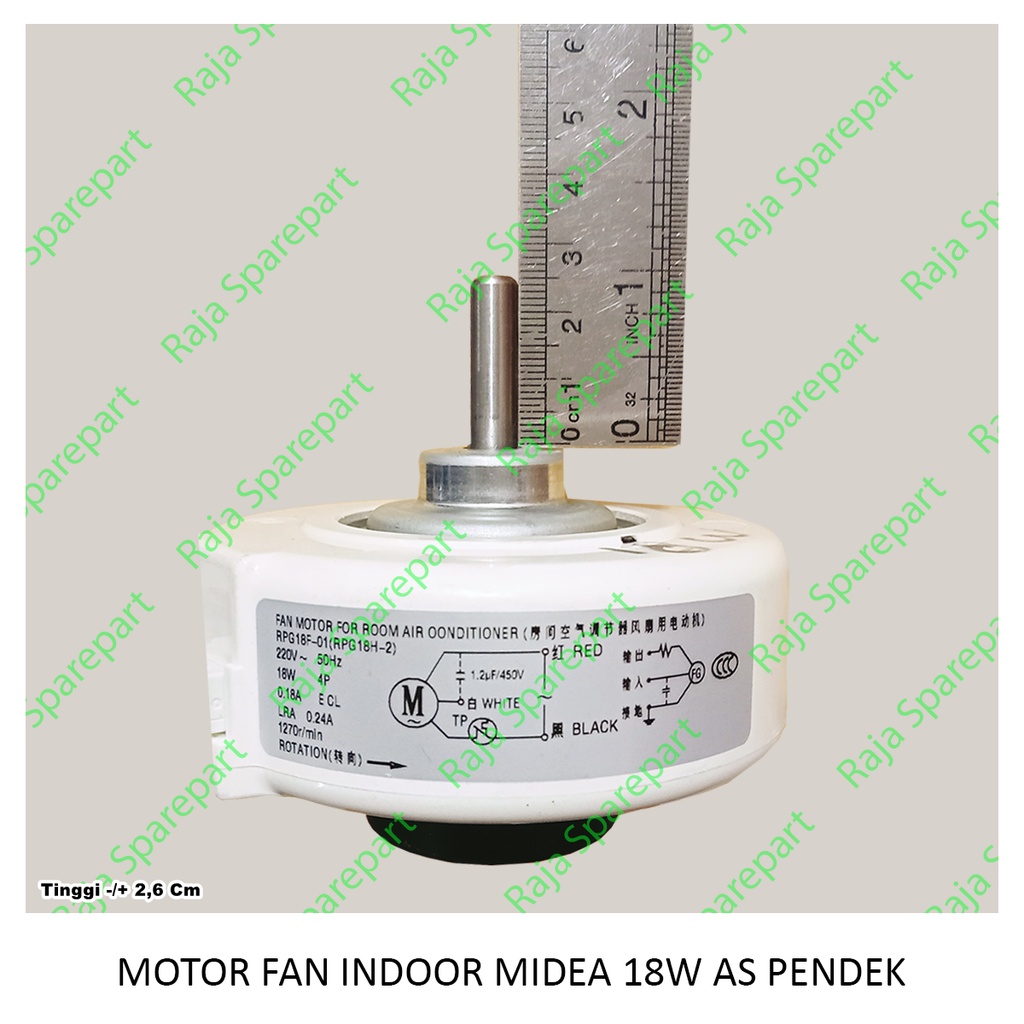 MOTOR FAN INDOOR AC MIDEA 18W AS PENDEK