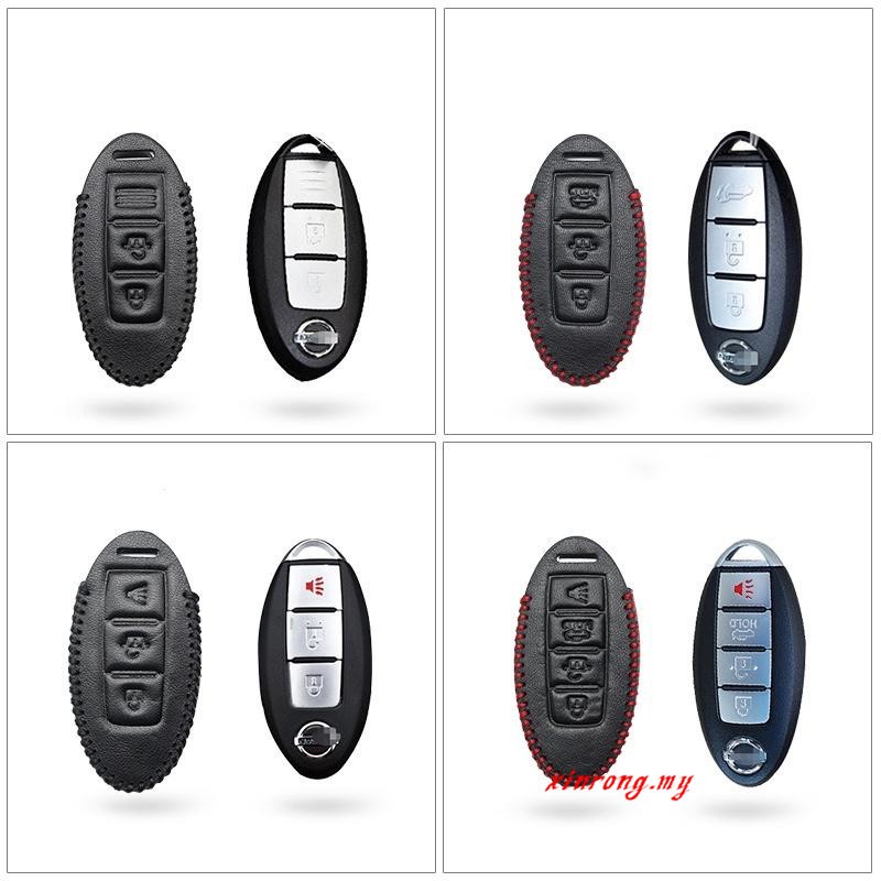 Handmade Leather Car Key Cover For Nissan 2019 2020 Armada GT-R Altima 370Z Leaf Kicks Murano Maxima Infiniti Remote Fob Case