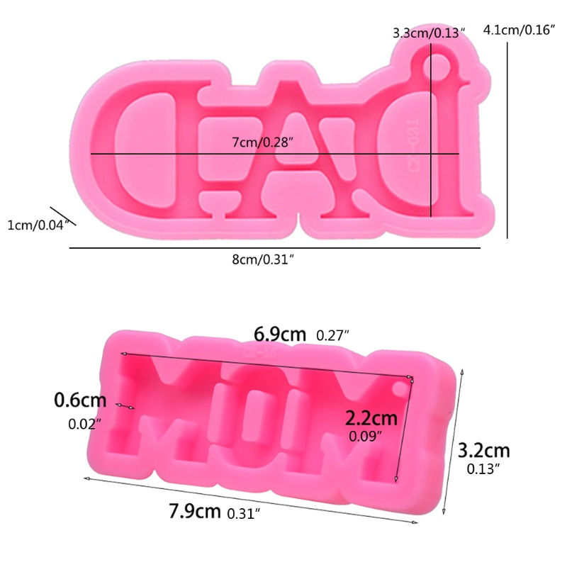 SIY  Mom Dad Resin Mold Letter Mother's Father's Day Keychain Pendant Resin Mold Tool