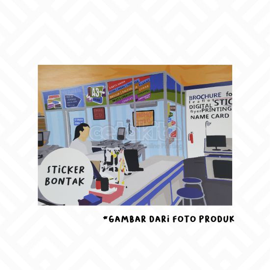 

Stiker/Sticker Bontak PREMIUM A3 Plus Custom Bentuk Desain Gambar Logo