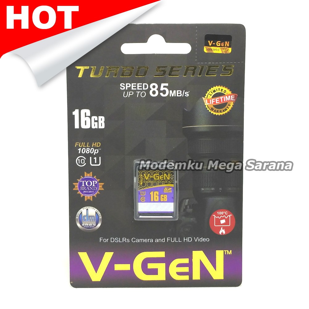 V-Gen SDHC Card UHS1 Turbo - 16GB