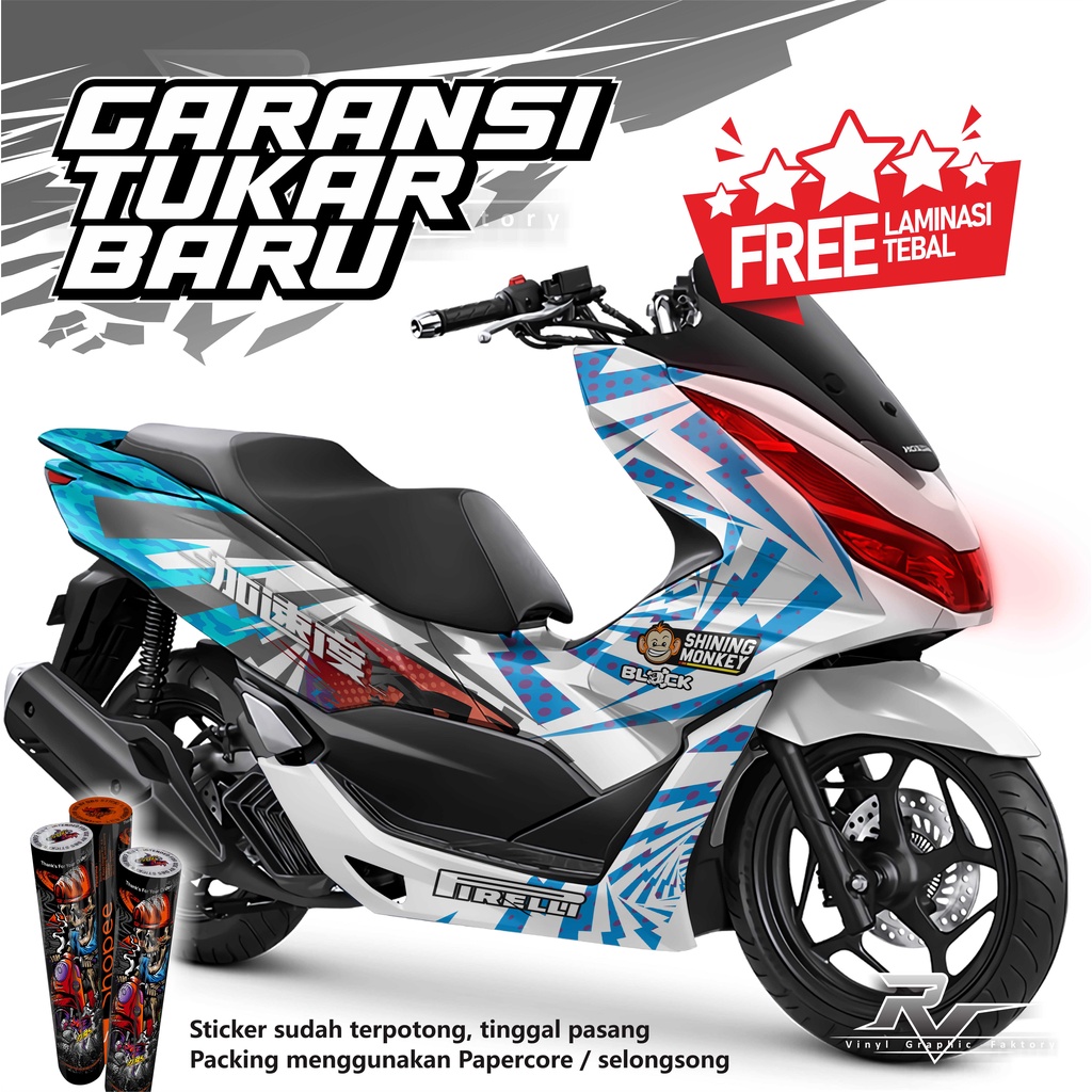 Cetak Stiker / sticker motor Custom pcx 160 / pcx 150 Full body Aksesoris motor emblem nama logo p13