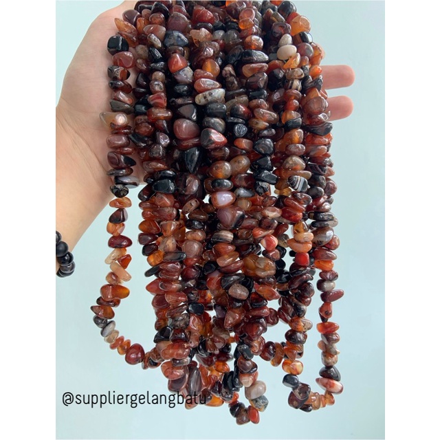 KERIKIL BESAR Batu BLACKRED AGATE 2cm MERAH HITAM kalimantan pilihan